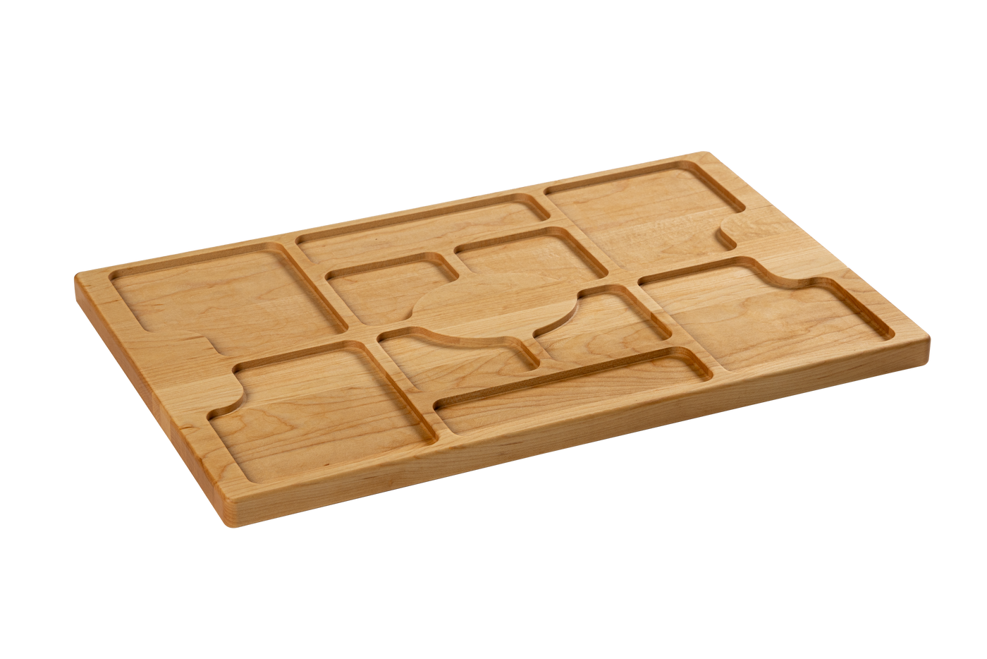 Maple - CHA17 - Charcuterie Board with Compartments 17"x11"x3/4"