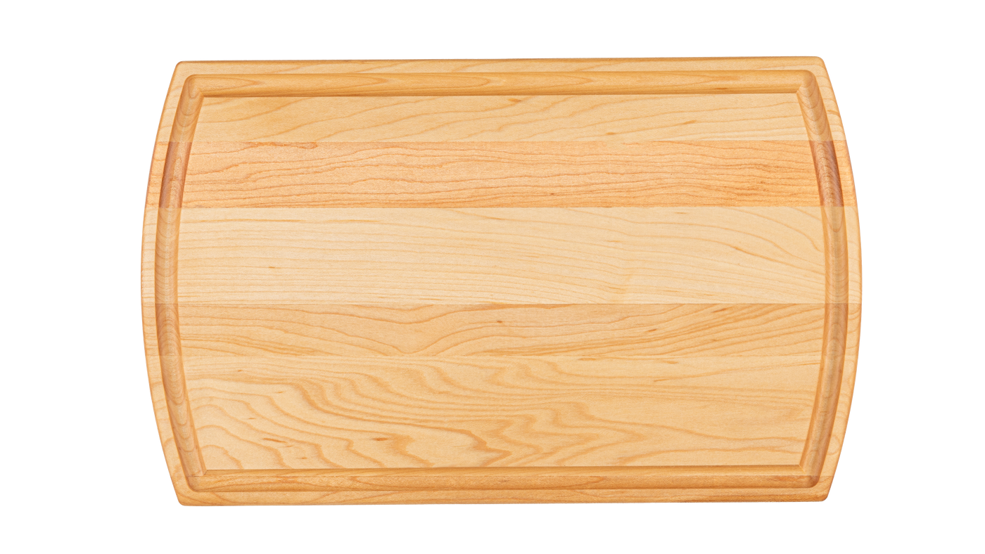 Maple - RO14 - Small Arched Cutting Board with Juice Groove 14-1/4’’x8’’x3/4’’
