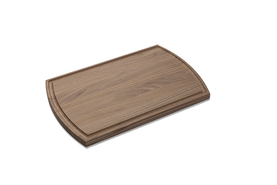 Walnut - RO16 - Large Arched Cutting Board with Juice Groove 16''x10-1/2''x3/4''