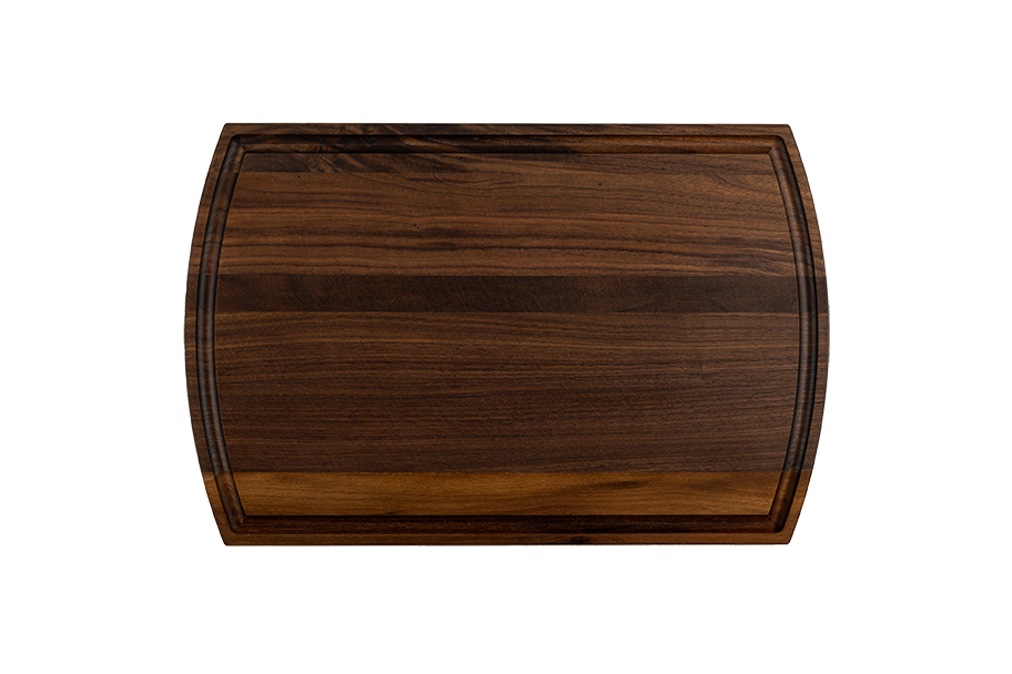 Walnut - RO16 - Large Arched Cutting Board with Juice Groove 16''x10-1/2''x3/4''