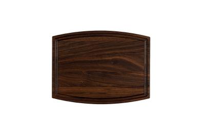 Walnut - RO12 - Small Arched Cutting Board with Juice Groove 12''x9''x3/4''
