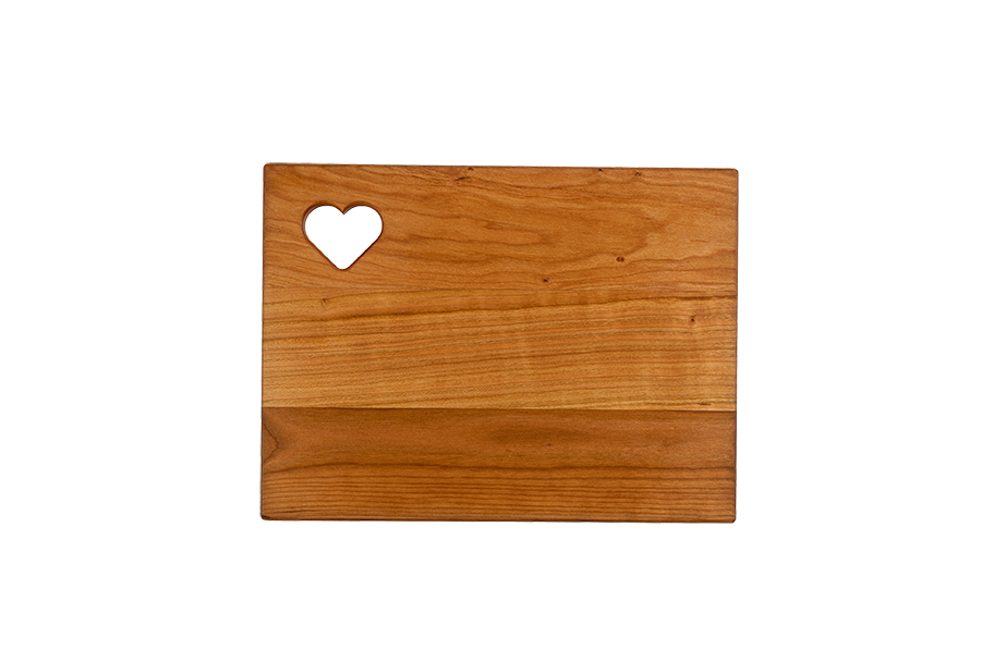 Cerisier - CH12 - Planche à Découper avec Coeur Découpé 12''x9''x3/4''